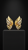 Boucles d’oreilles or jaune sculptural et diamants de laboratoire