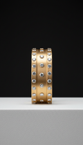 Bracelet manchette or mat architectural et diamants de laboratoire